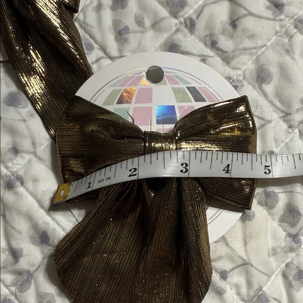 Metallic Gold Hair Bows Set/3